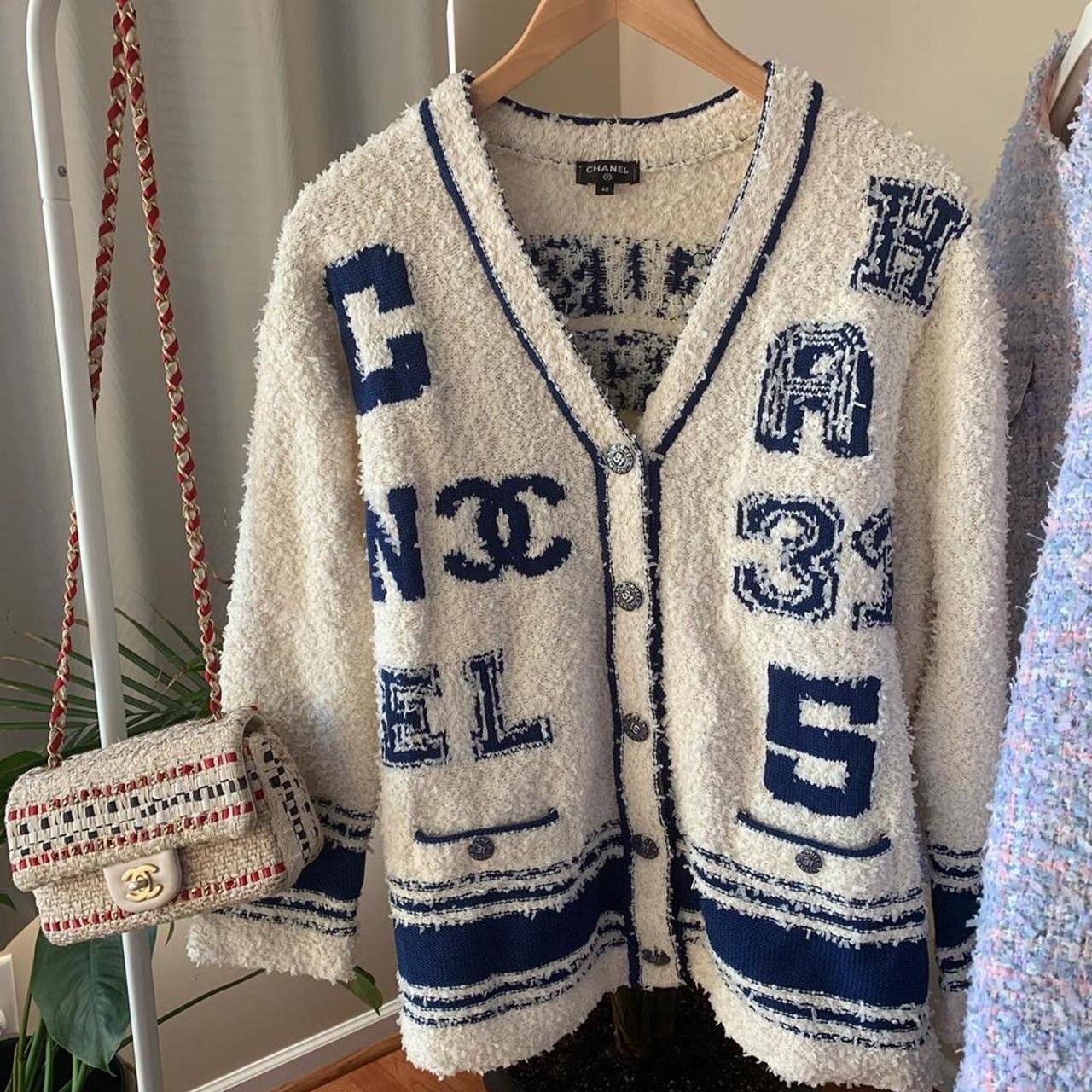 Chanel varsity sweater cardigan 💎 - Depop