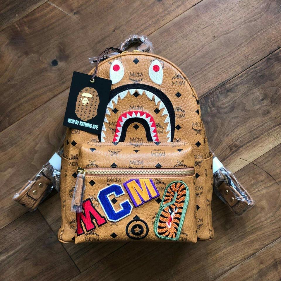 Mcm x bape backpack sale