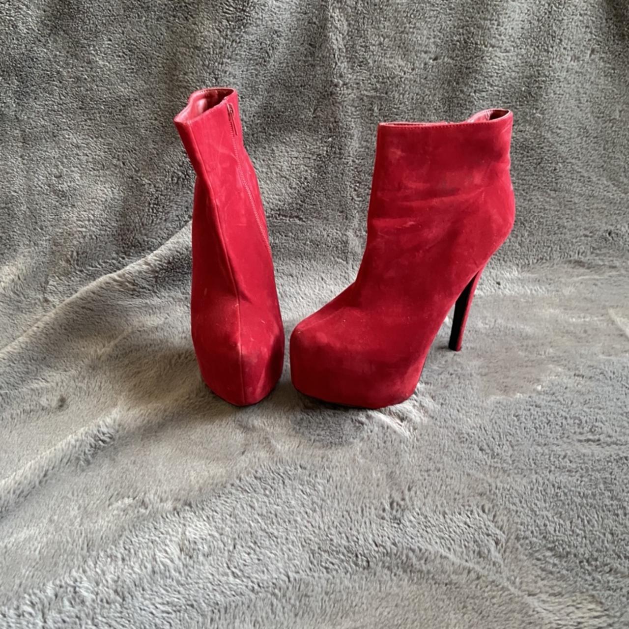 Red Booties ‘Geri halliwell costume style’ Red... - Depop