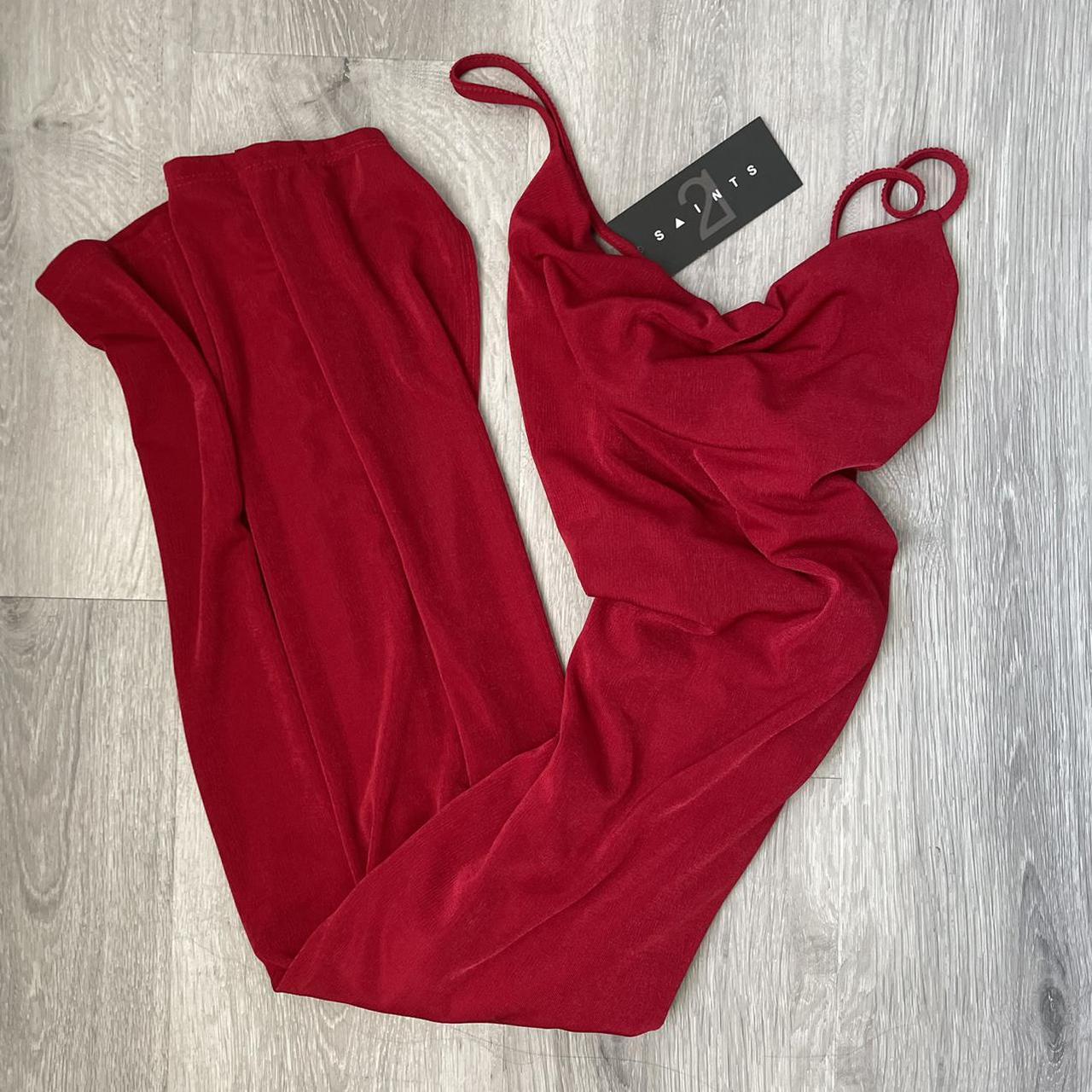 Sexy classic red dress Cowl neck bodycon... - Depop