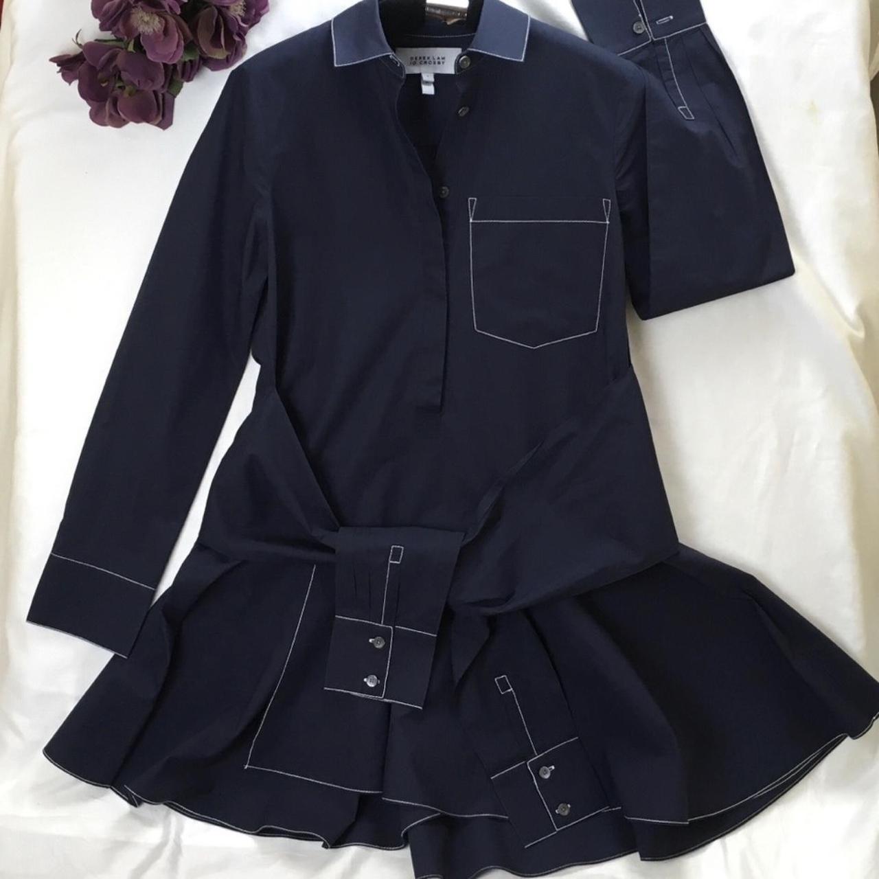 Derek Lam Women's Navy Dress | Depop