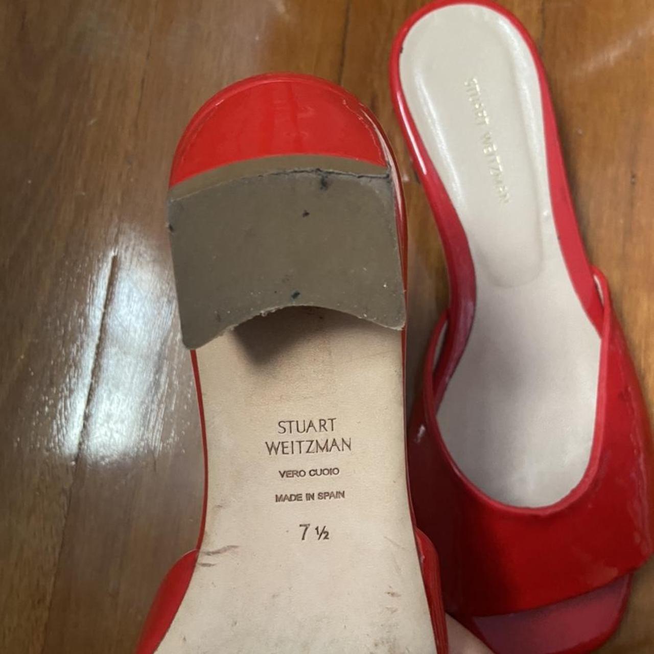 STUART WEITZMAN red vinyl vintage style slippers Depop