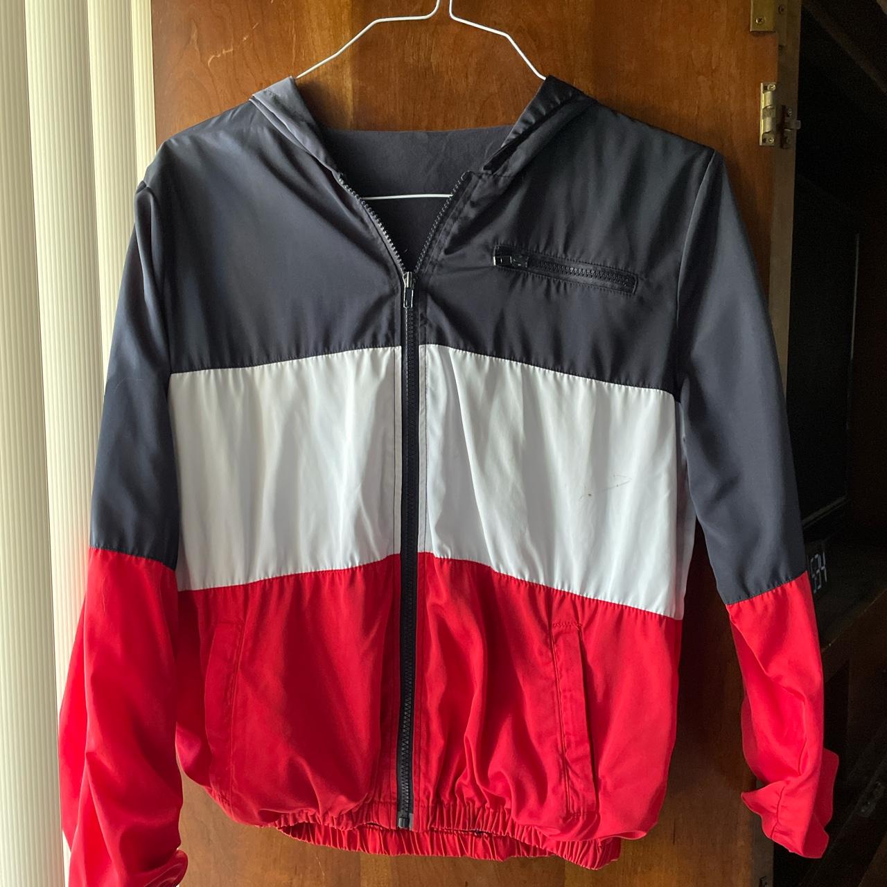 Brandy Melville Women's Red and Blue Jacket Depop