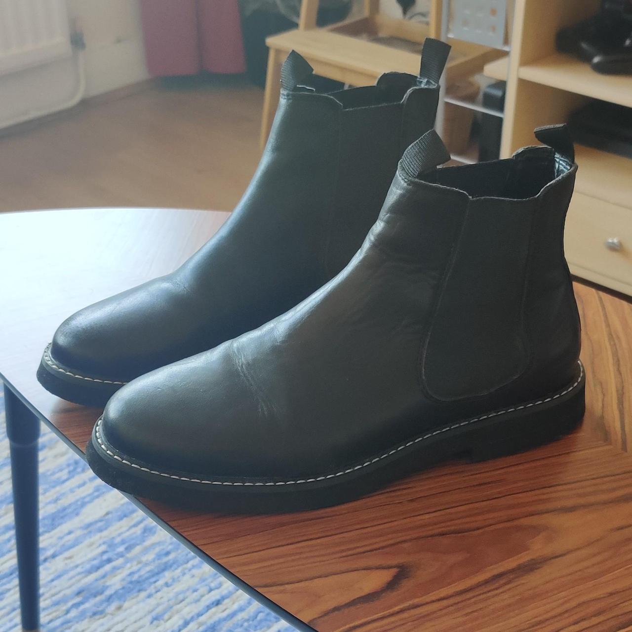 asos black leather boots