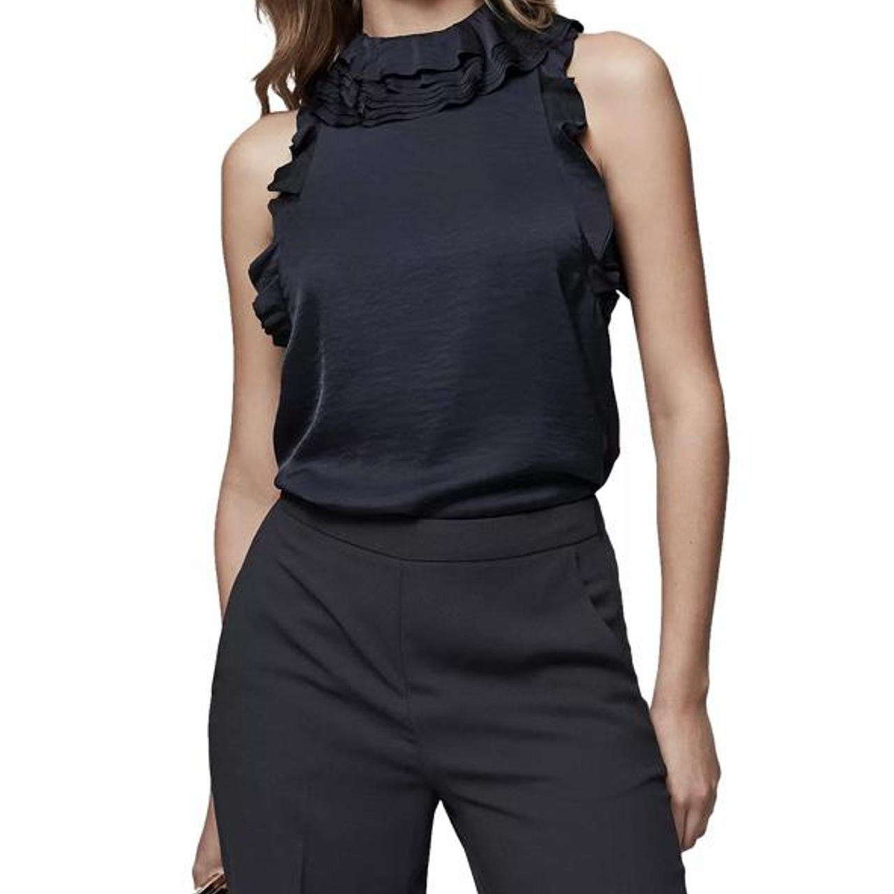 Product Image 2 - Stunning navy silk Reiss blouse.