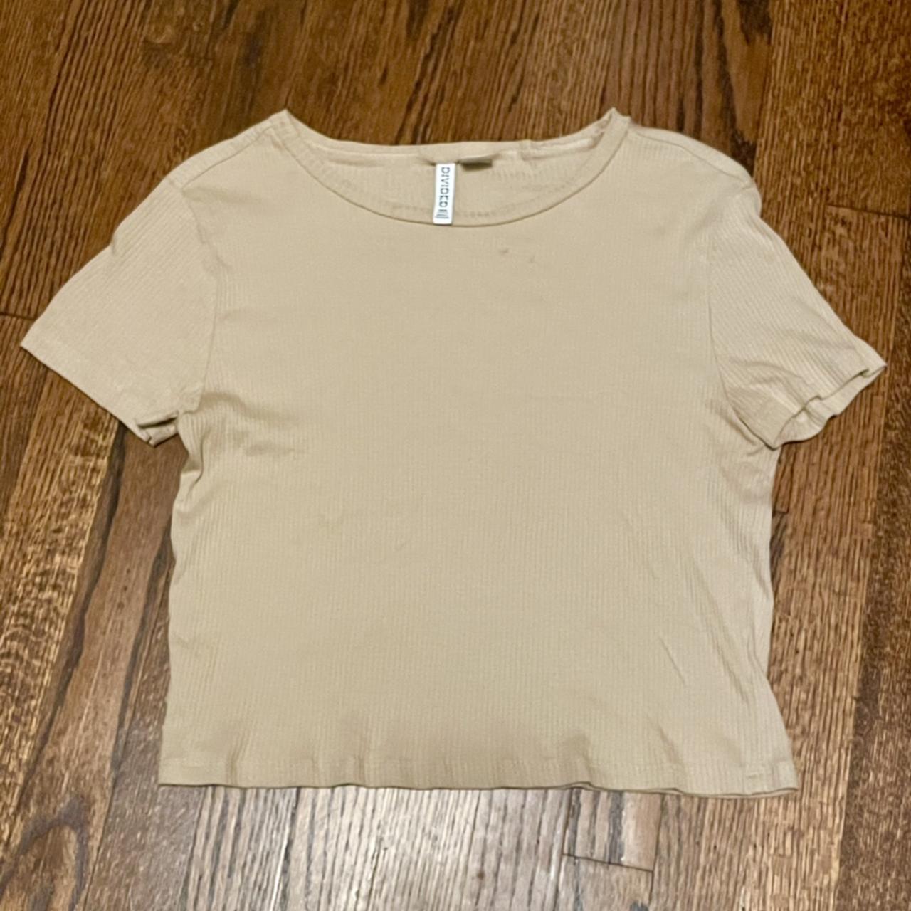 American Vintage Women's Blue and Tan Crop-top (3)