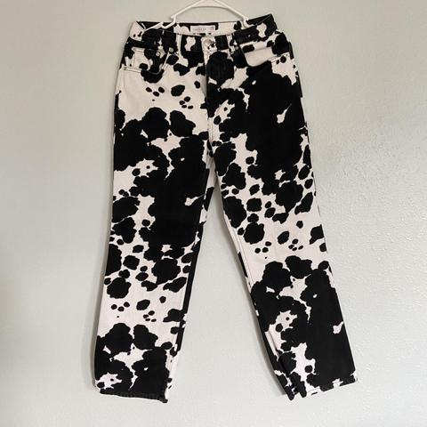 topshop cow print pants