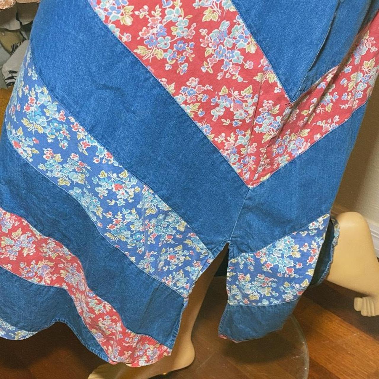 CRAZY HORSE VINTAGE CHAMBRAY FLORAL CALICO PRINT... Depop