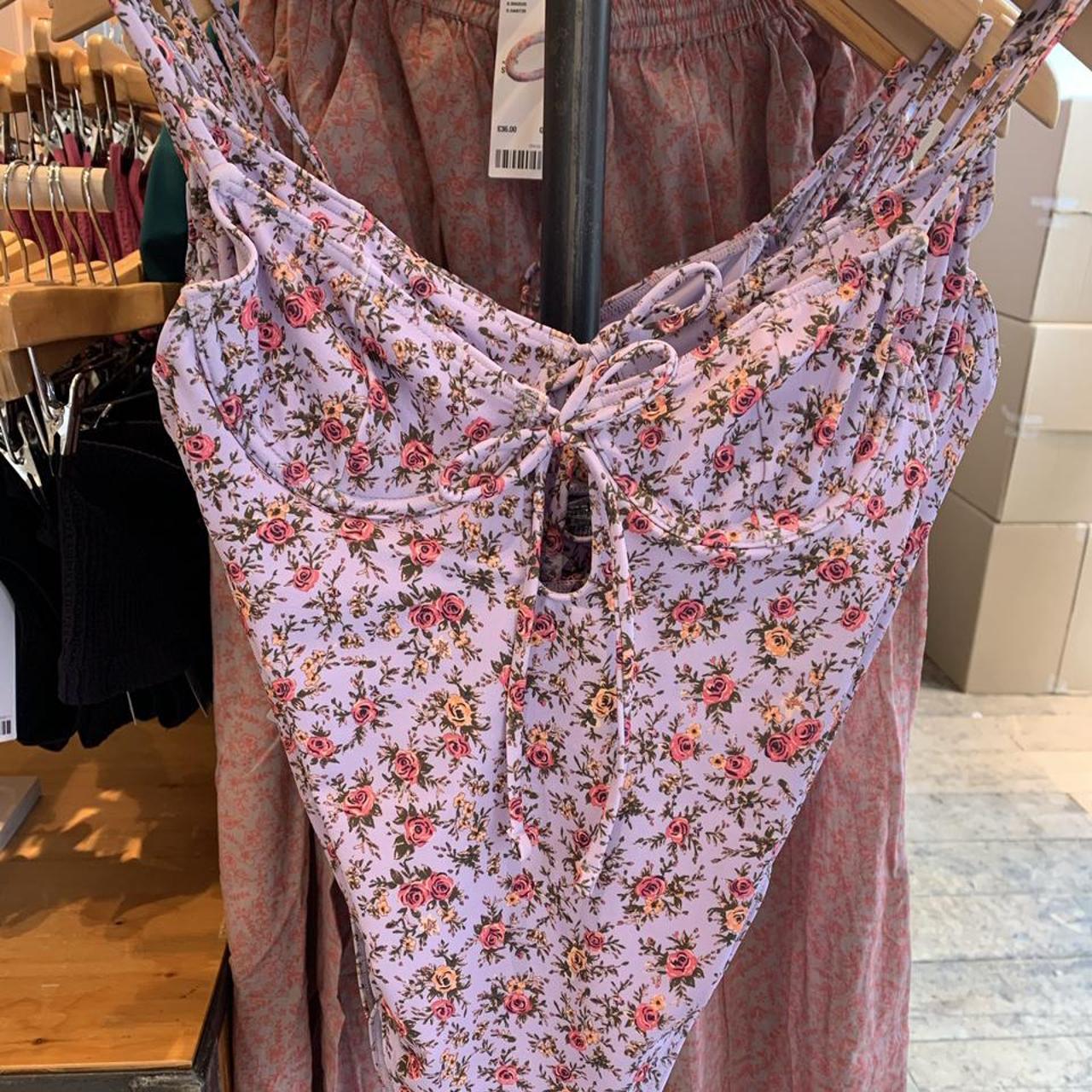 Urban Outfitters Purple Floral Out From Under... Depop