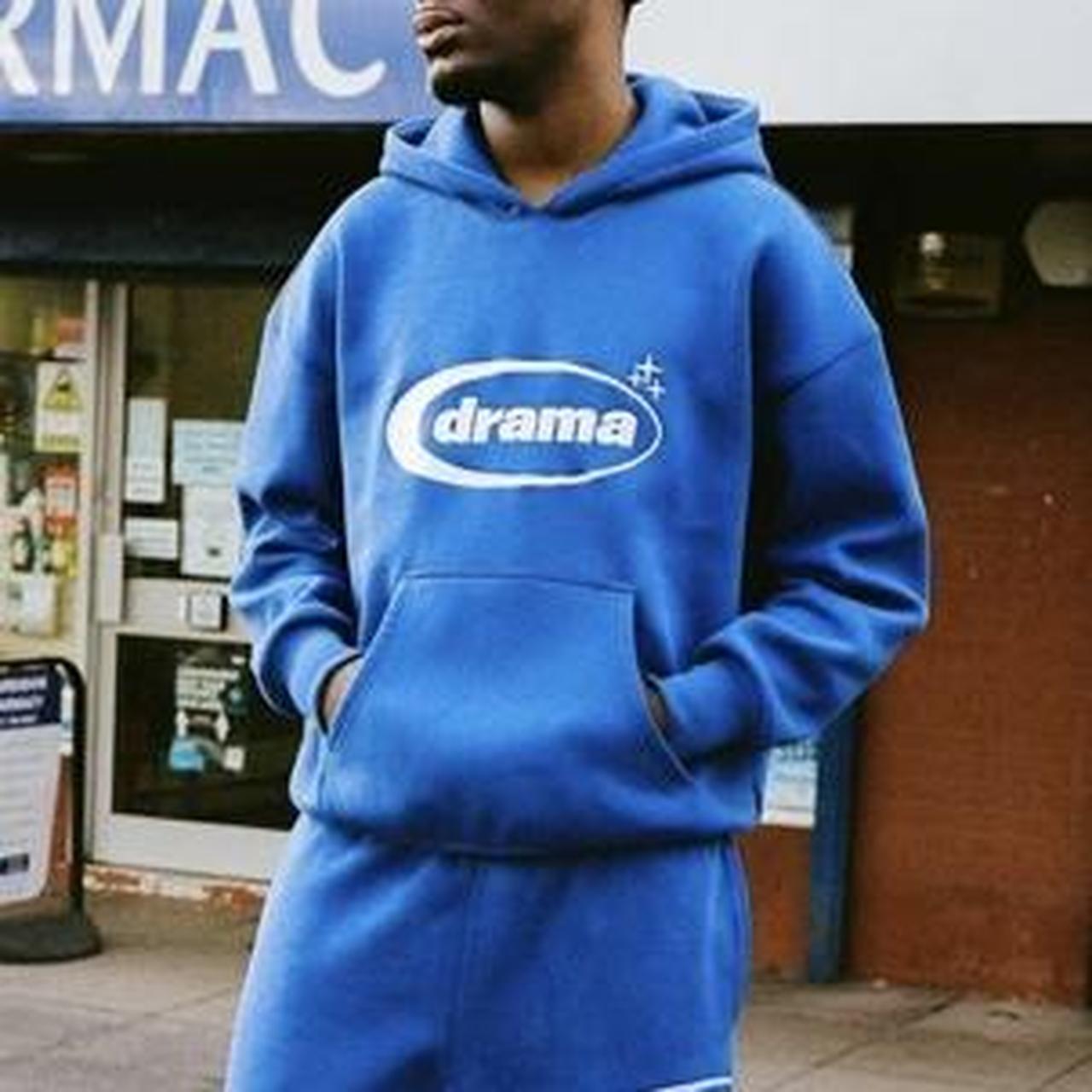 WTB//ISO DRAMA CALL BLUE HOODIE IN SMALL Depop