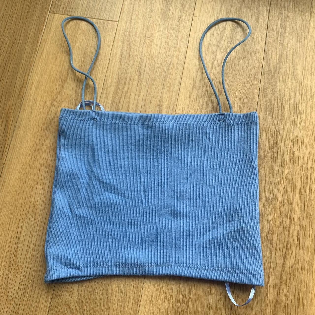 BLUE ZARA CROP TOP size S, worn once🦋🦋 Depop