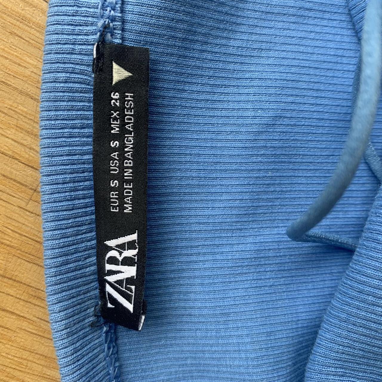 BLUE ZARA CROP TOP size S, worn once🦋🦋 Depop