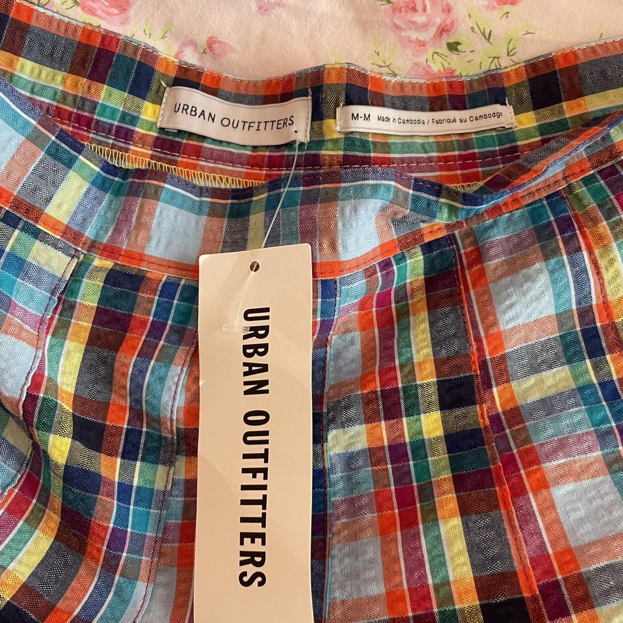 urban outfitters plaid skirt. has cool fun colors,... - Depop