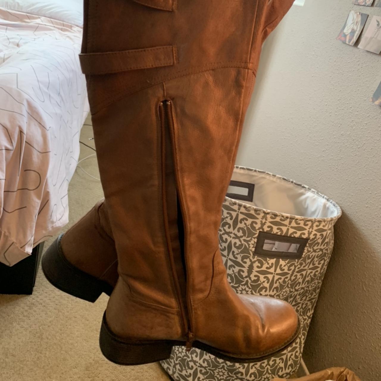 brown knee high heeled boots