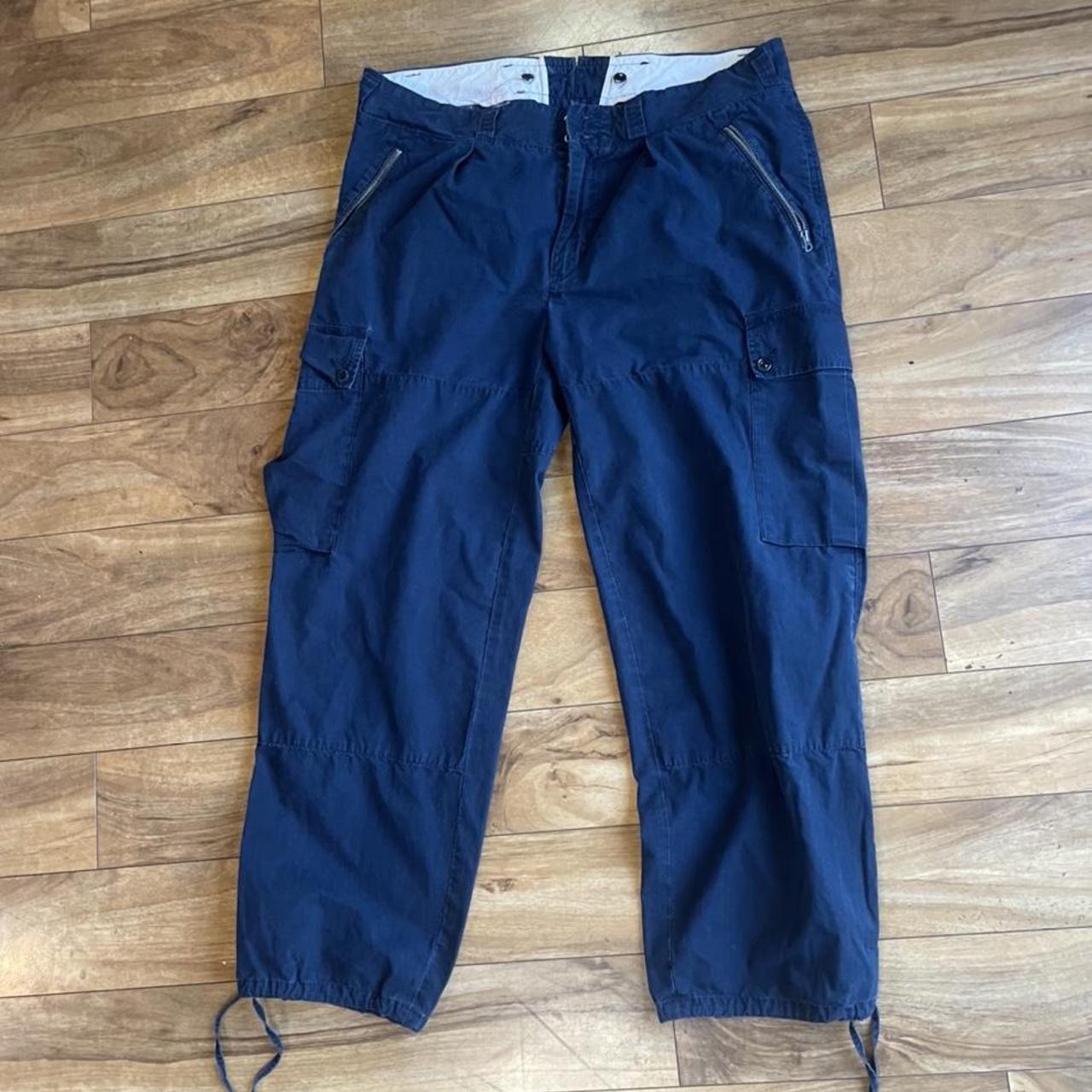 Ralph Lauren Men's Blue and Navy Trousers | Depop