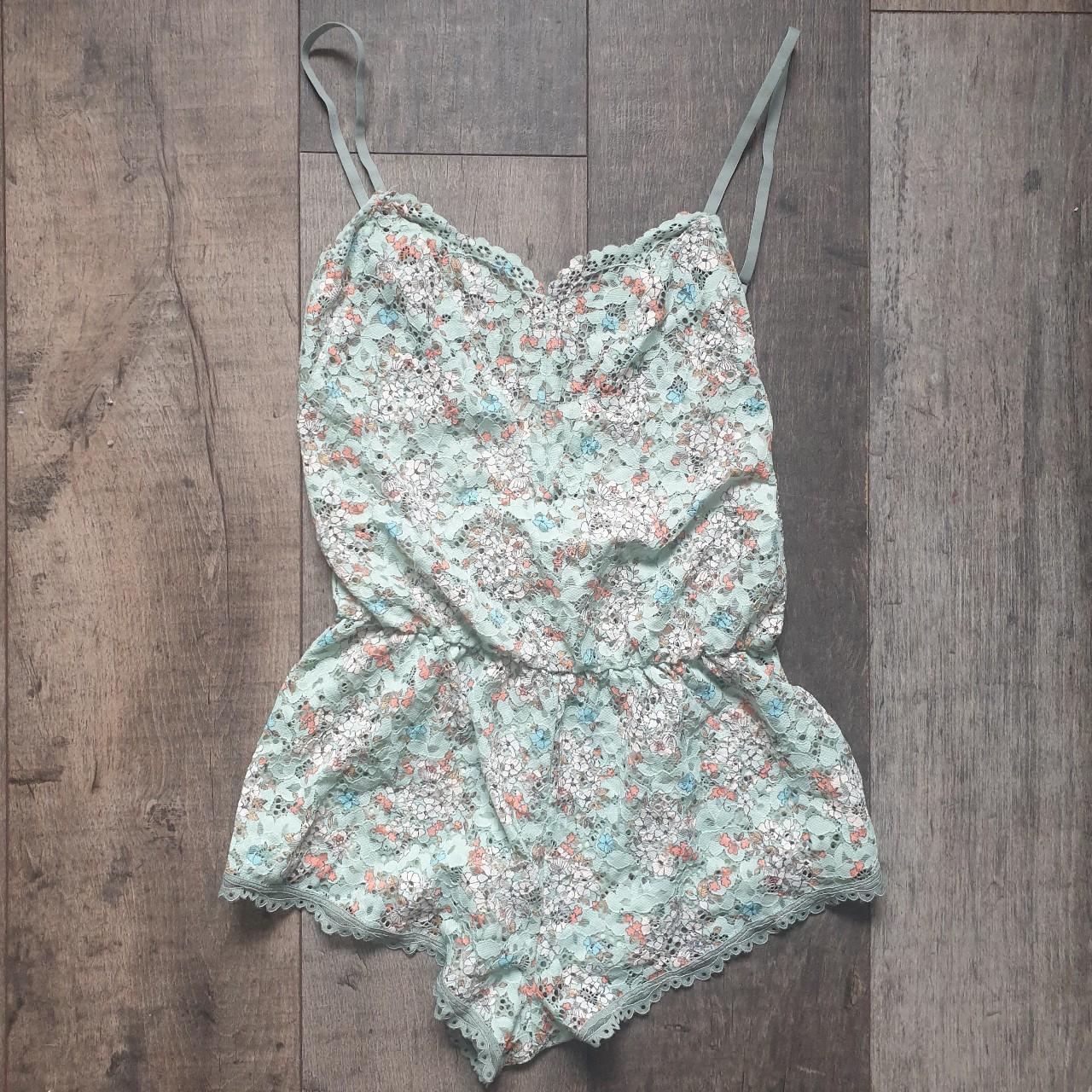 Victorias Secret Lace Romper Gorgeous Sage Lace Depop