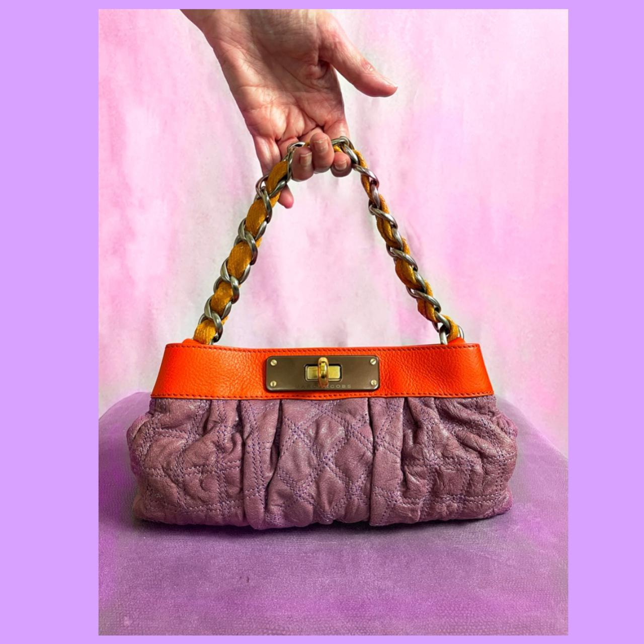 Marc Jacobs Lilac Quilted Leather Pochette Bag. Depop