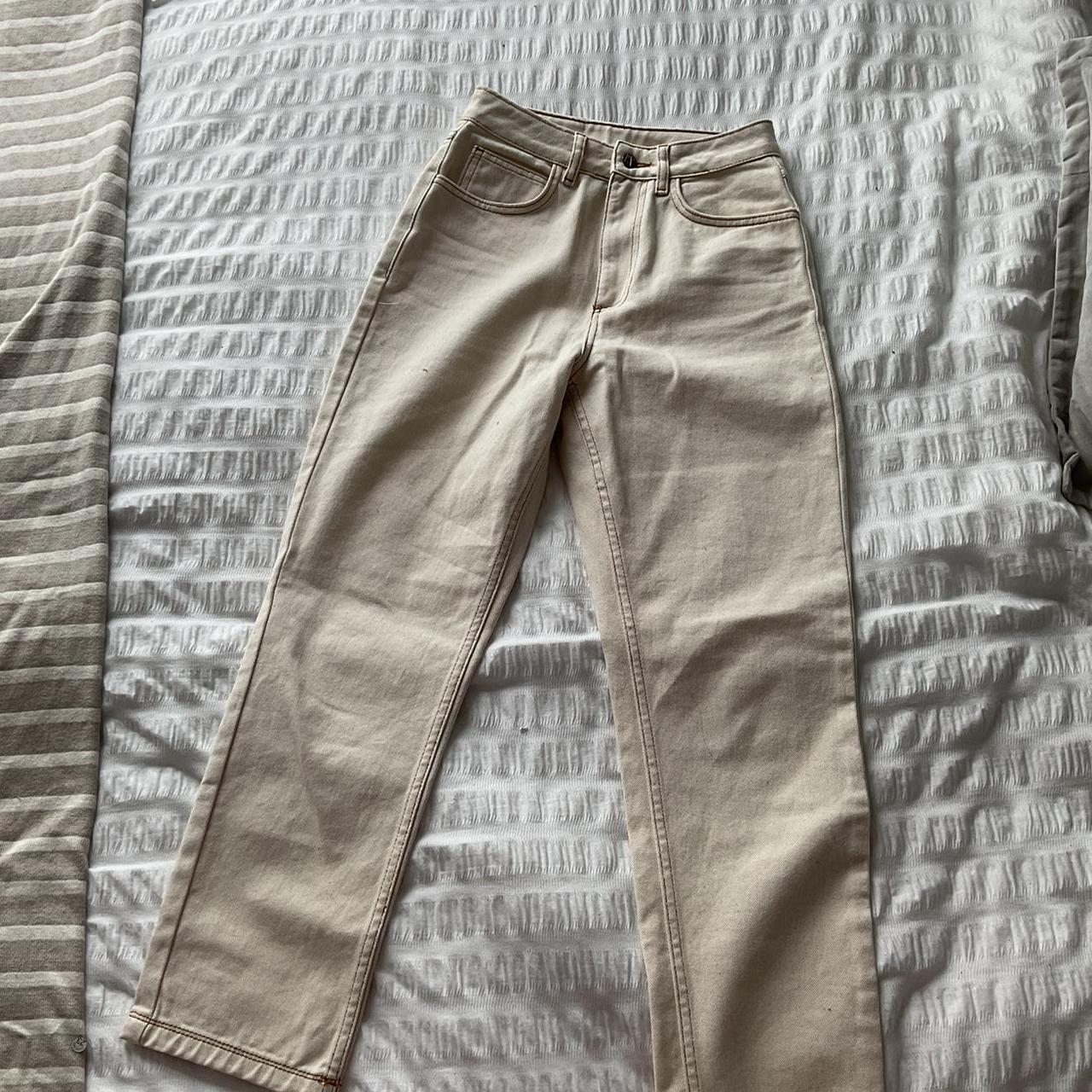 ASOS Women's Cream Jeans Depop
