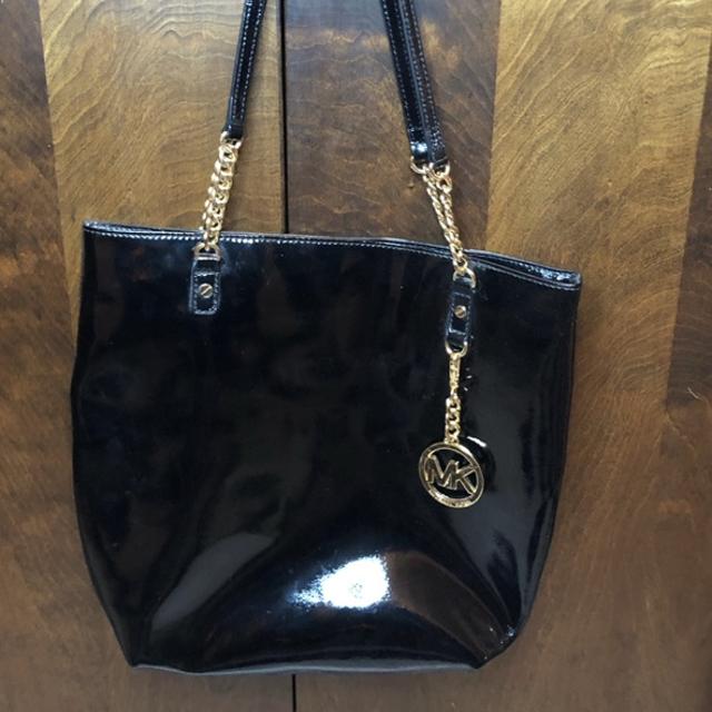 mk patent leather tote