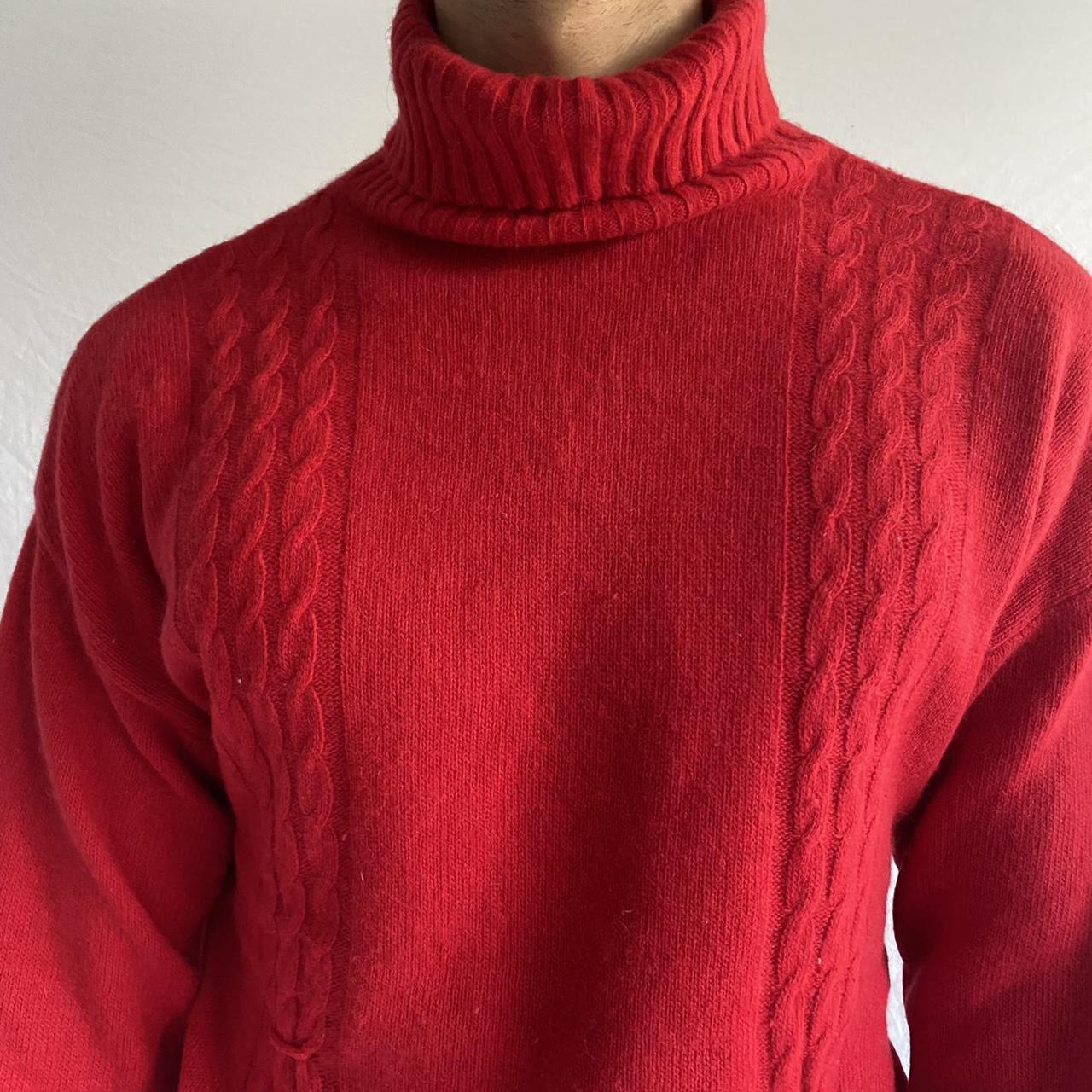 Men’s vintage 70s 80s turtle neck argyle knit... - Depop