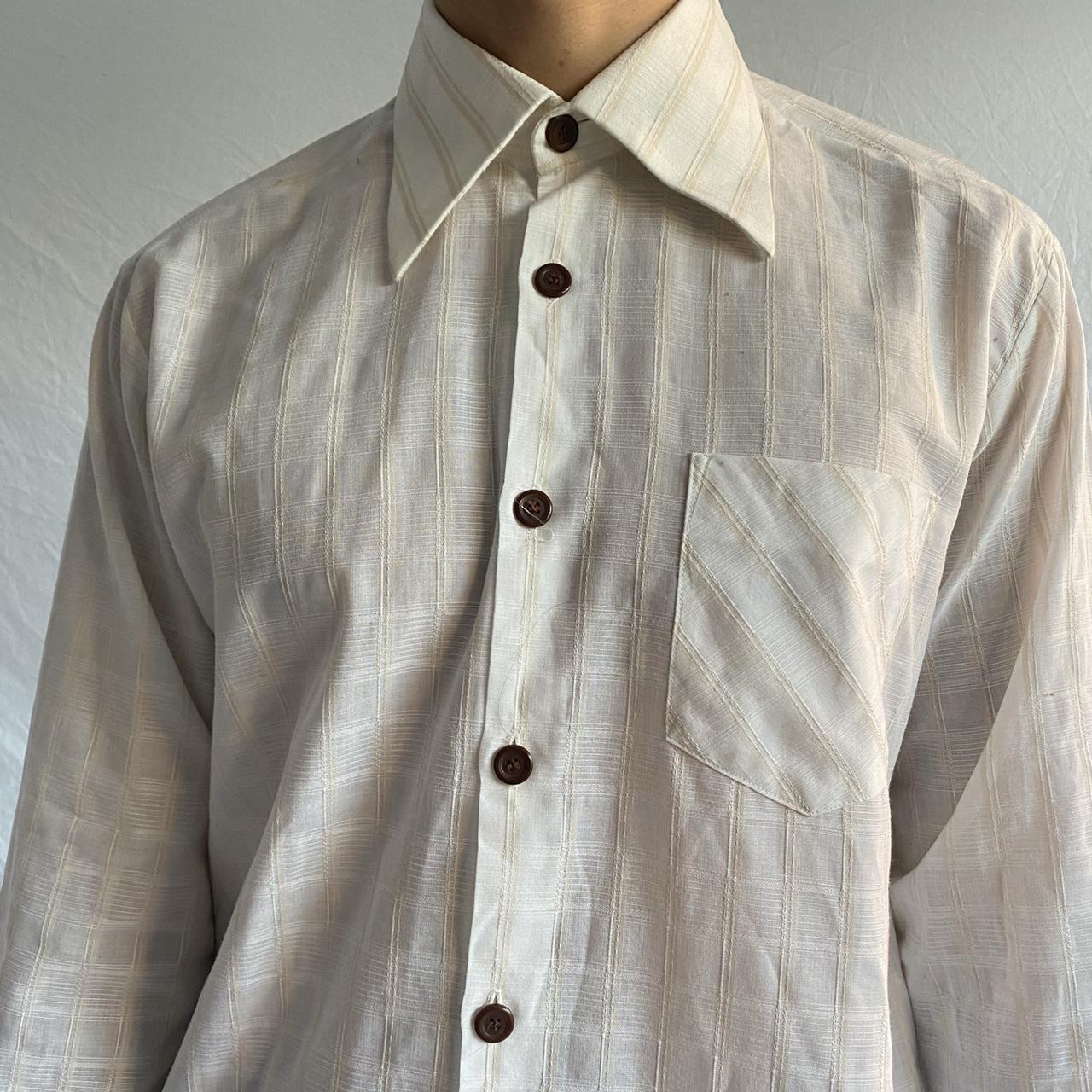 Men’s Vintage 1970s dagger collar check shirt. off... Depop