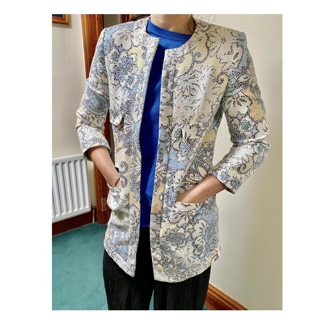 ZARA FLORAL BLAZER COAT size S Depop