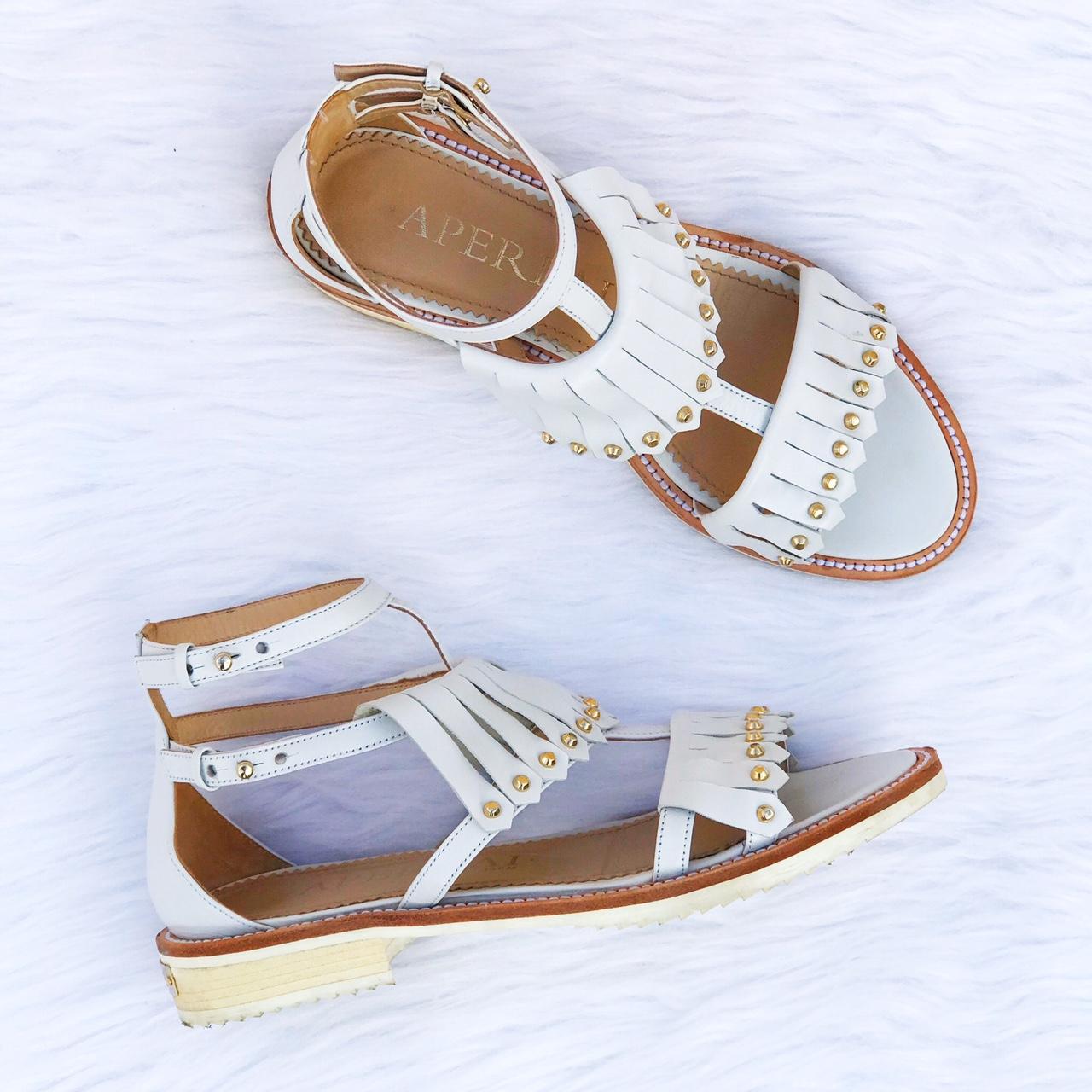 Aperlai Women's White Sandals