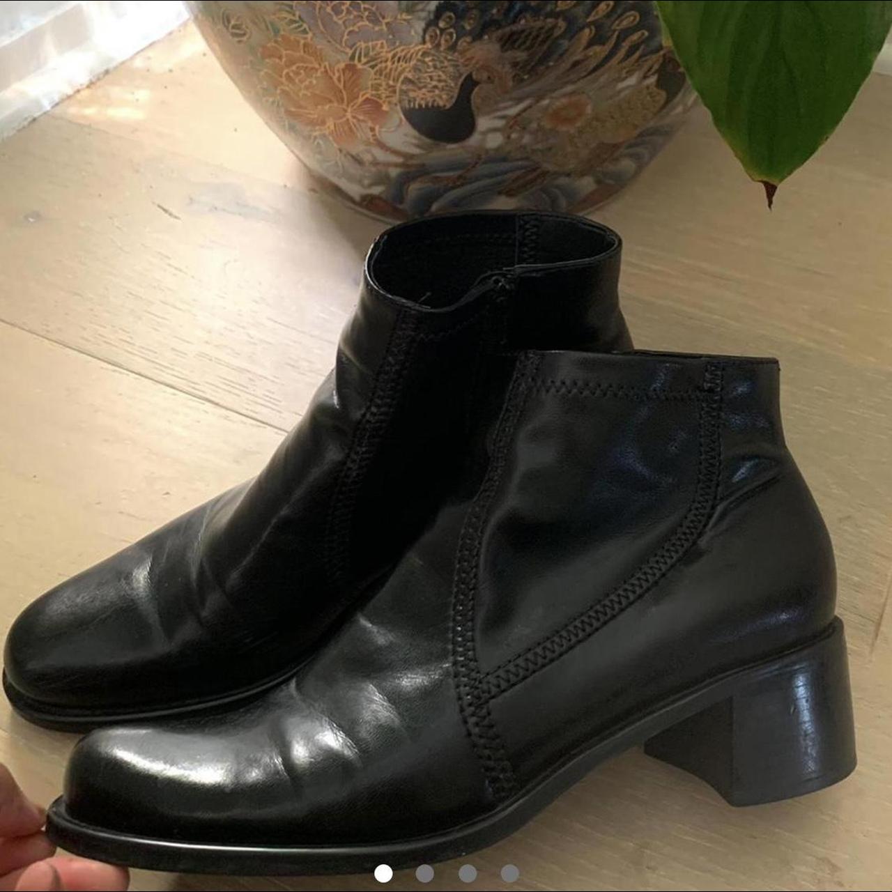 vintage franco sarto leather boots for sale! minor... - Depop