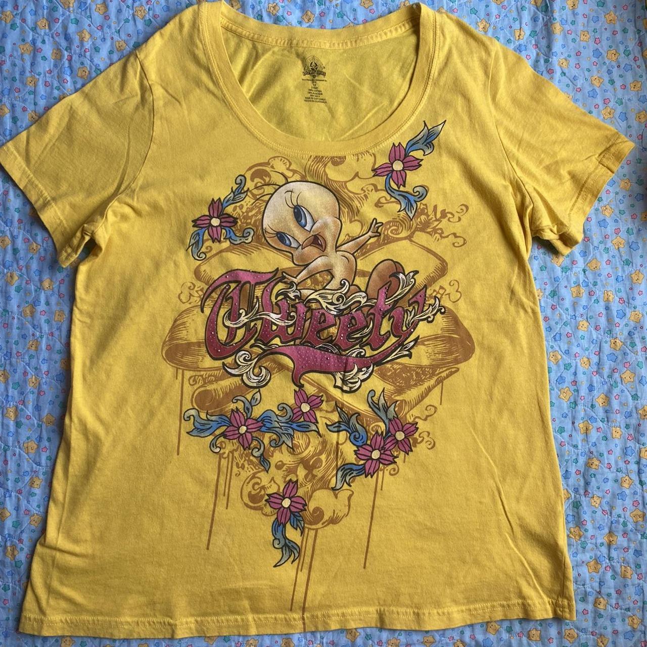 Looney Tunes Women's Yellow T-shirt | Depop