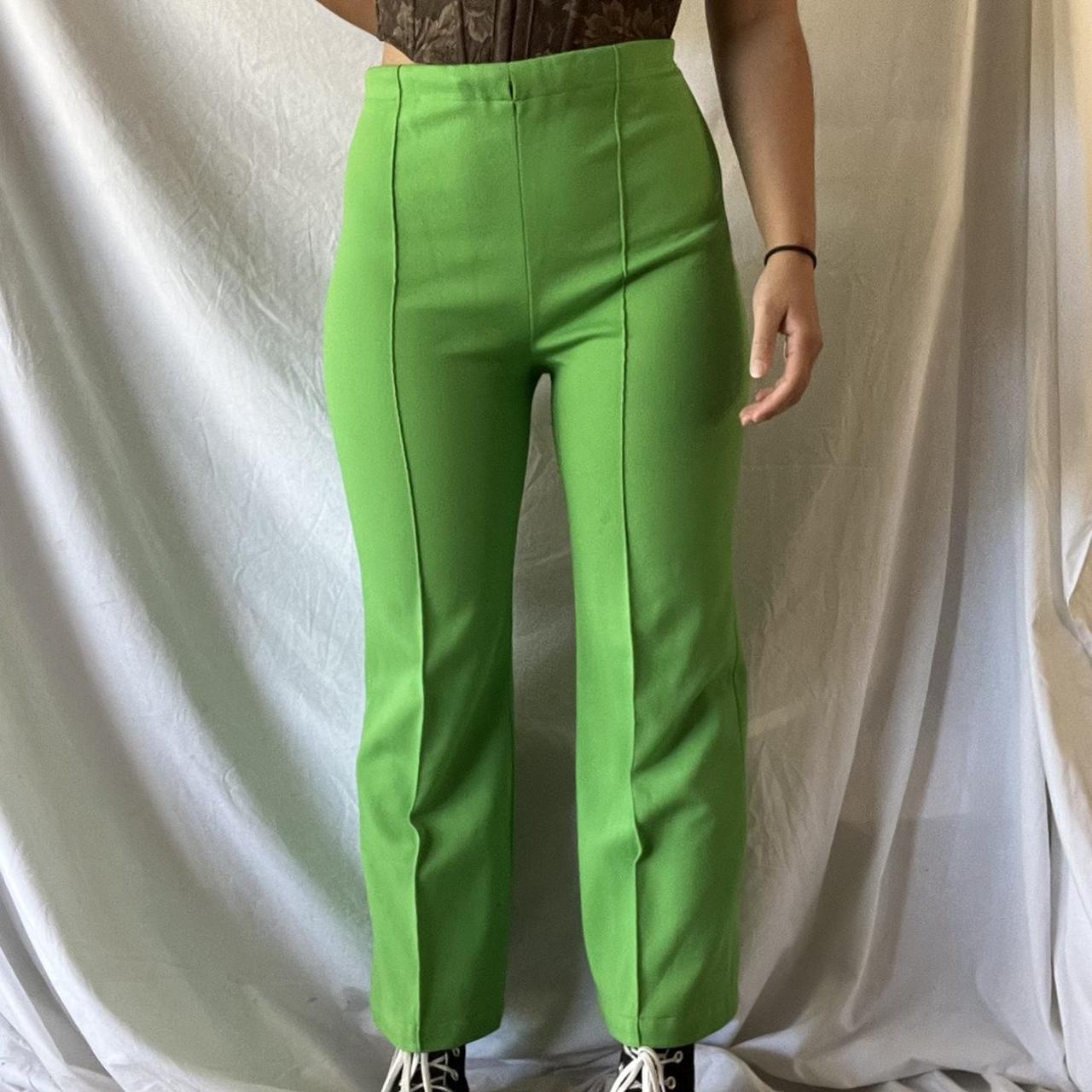 🤍 Florescent green pants 🤍 Features Elasticated... - Depop