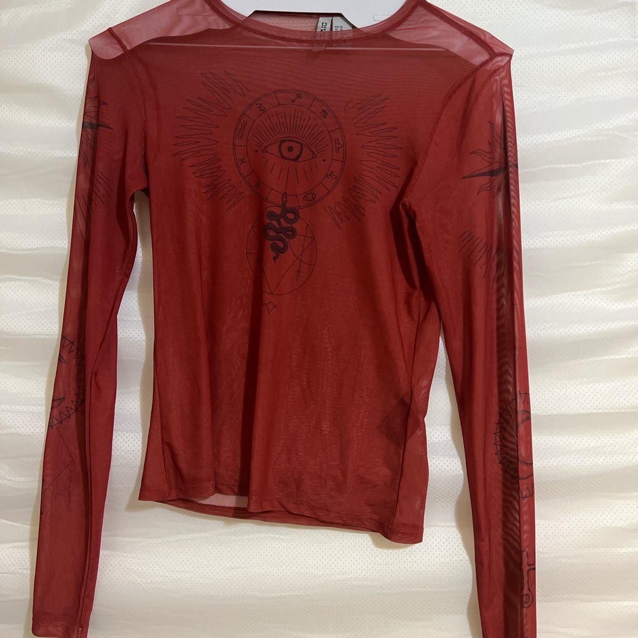 Jean-Paul Gaultier Women's Red and Burgundy Blouse