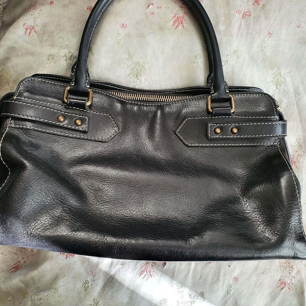 Marc Jacobs black leather handbag with... - Depop