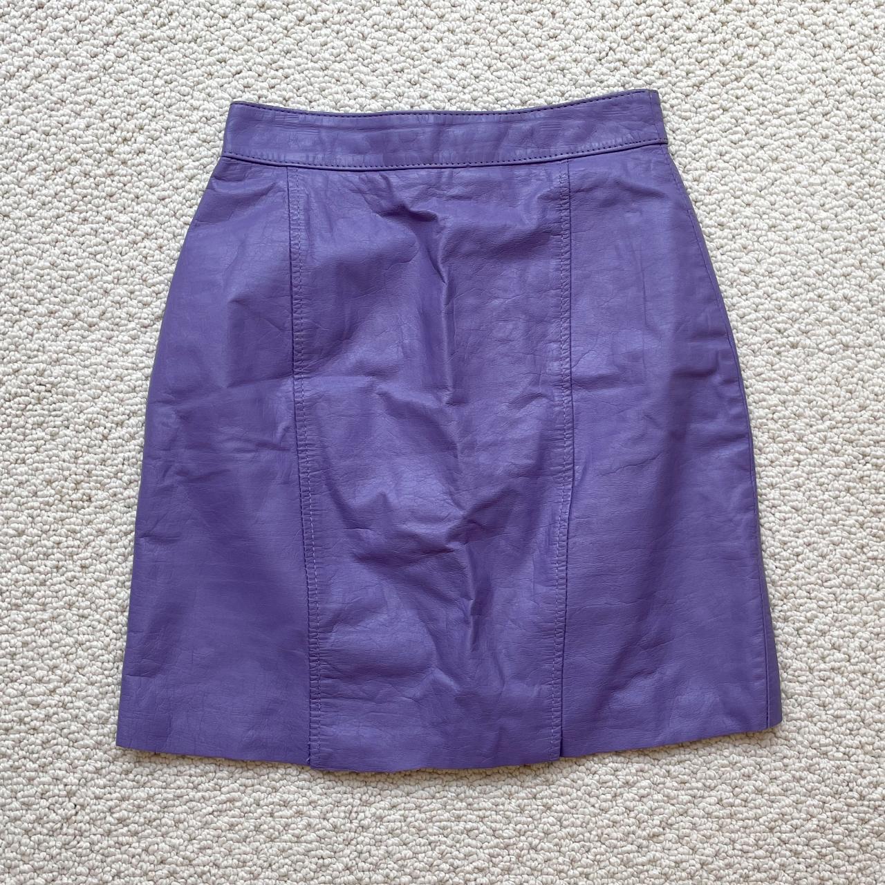 Vintage CHIA Purple Leather Short Skirt, Lined,... - Depop