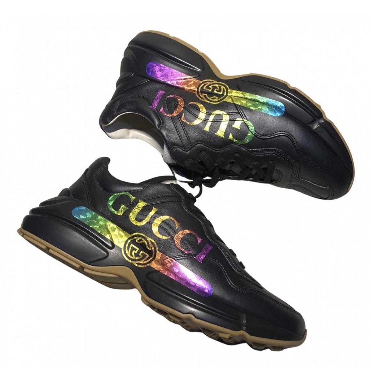 mens gucci black trainers