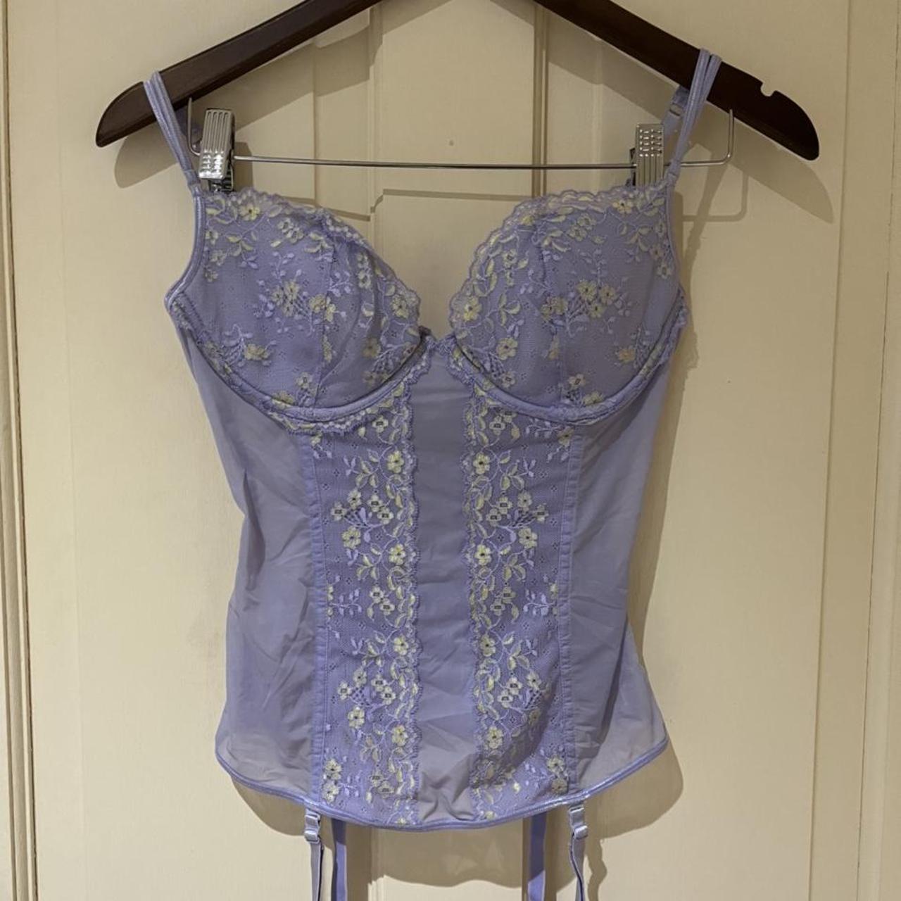 fine lines beautiful lavender lingerie with yellow... - Depop