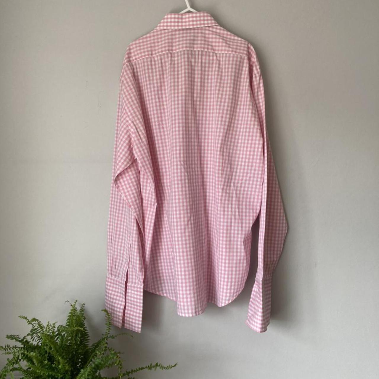 Men’s Leonard Jay, pure cotton, pink gingham shirt.... - Depop