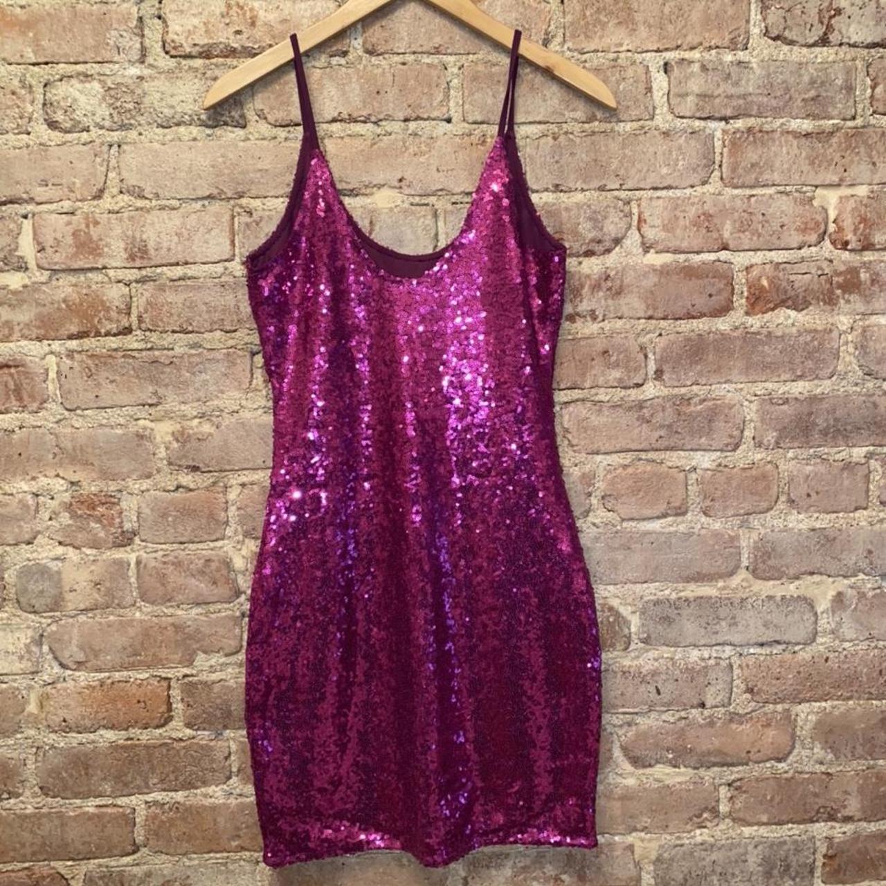 Super cute hot pink sequin mini dress💗 Size medium... - Depop