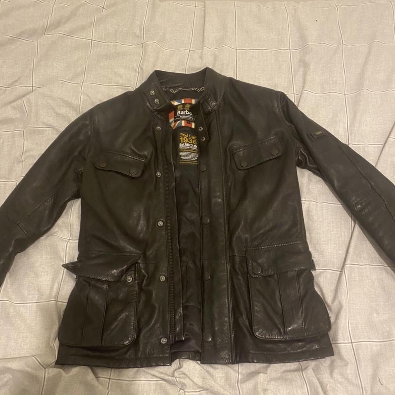 Genuine leather Barbour international leather biker... - Depop