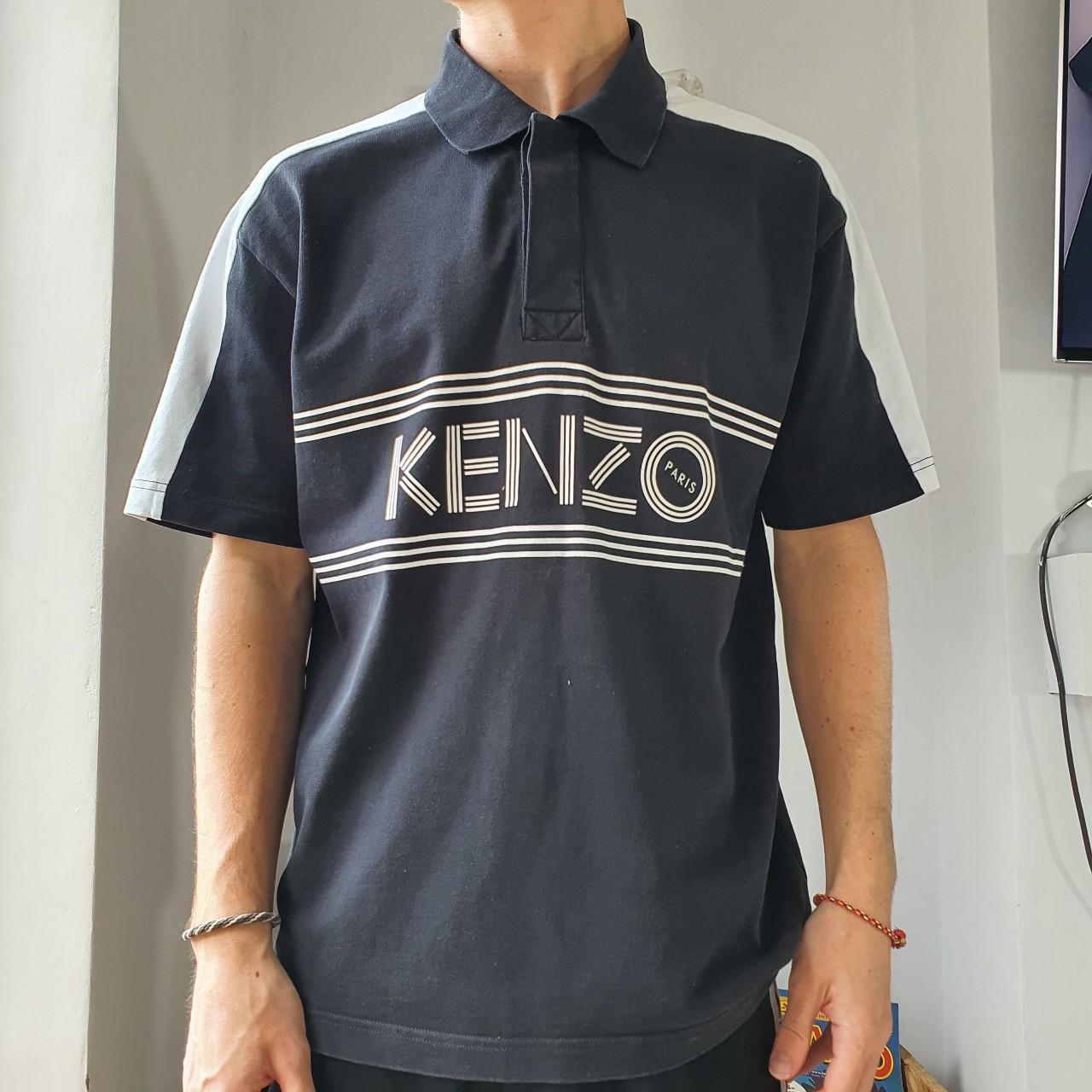 Kenzo Paris spell out polo shirt Model is 5’8... - Depop