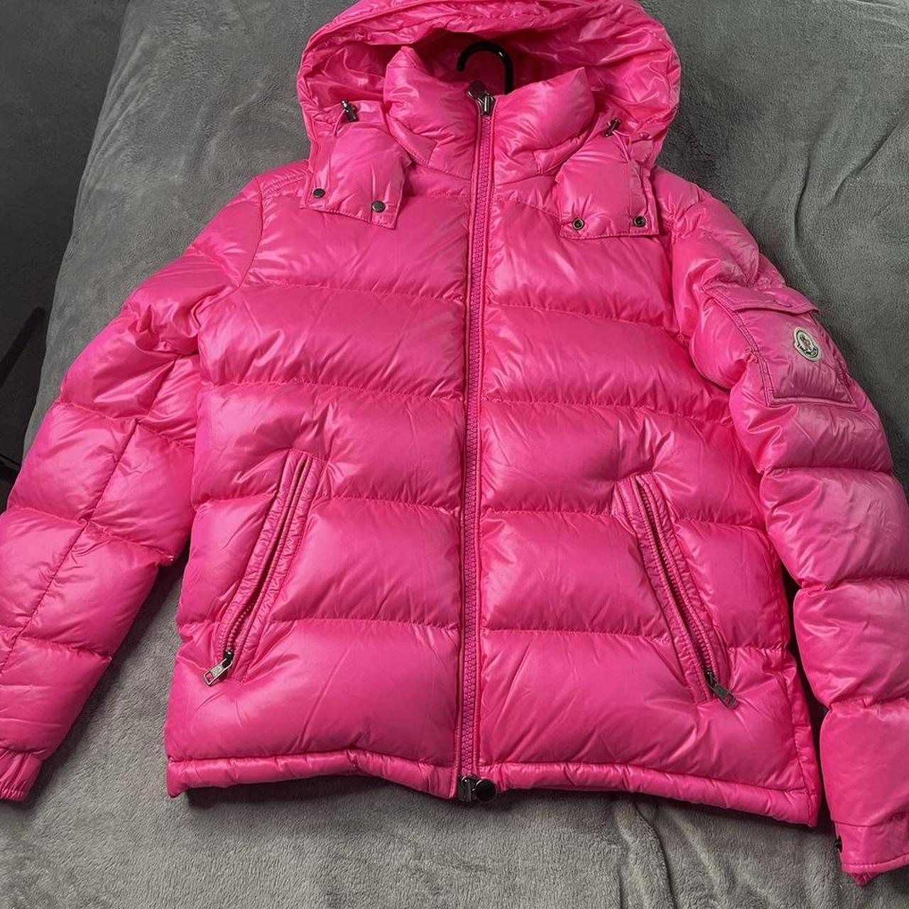 Pink Moncler Maya Size 2 $825 OBO #moncler... - Depop