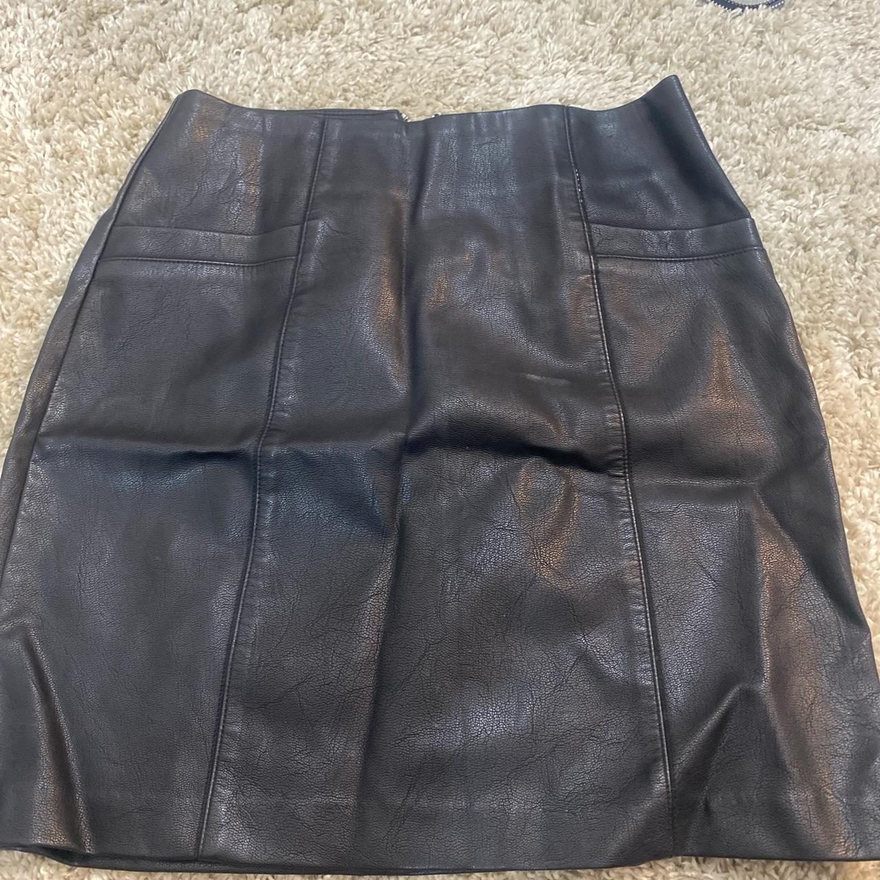 New look leather mini skirt. #newlook #leatherskirt... - Depop