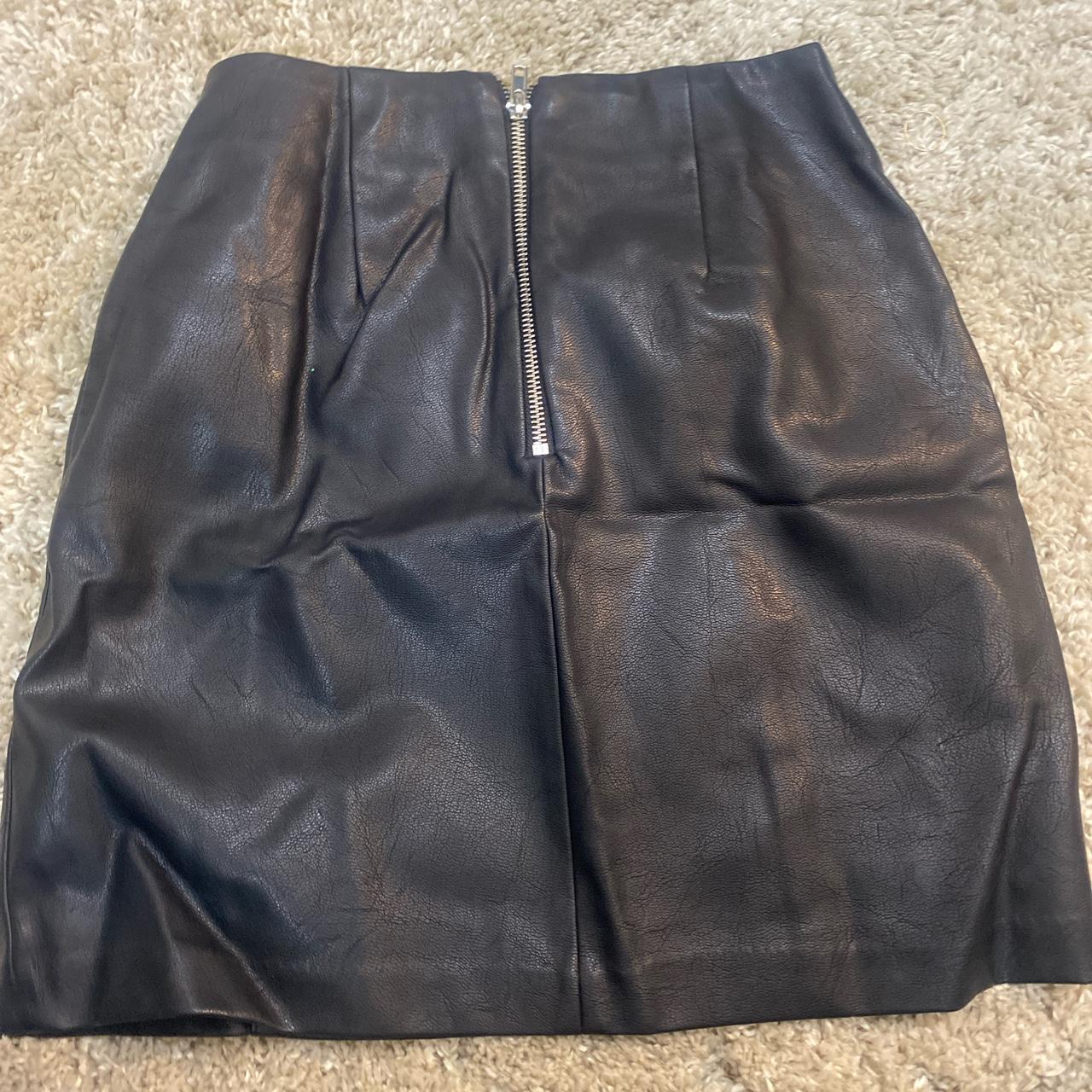 New look leather mini skirt. #newlook #leatherskirt... - Depop