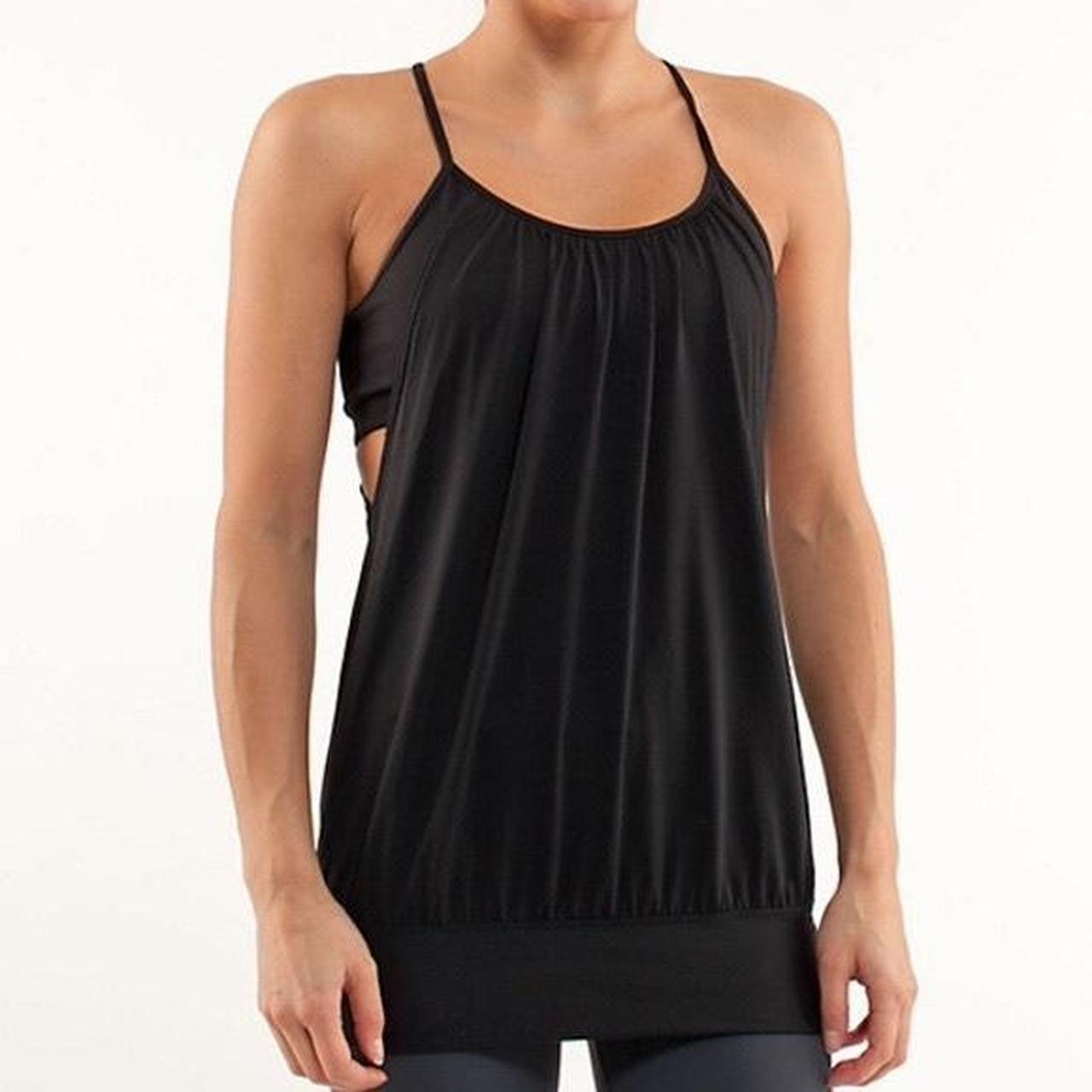 lululemon black tank with sports bra