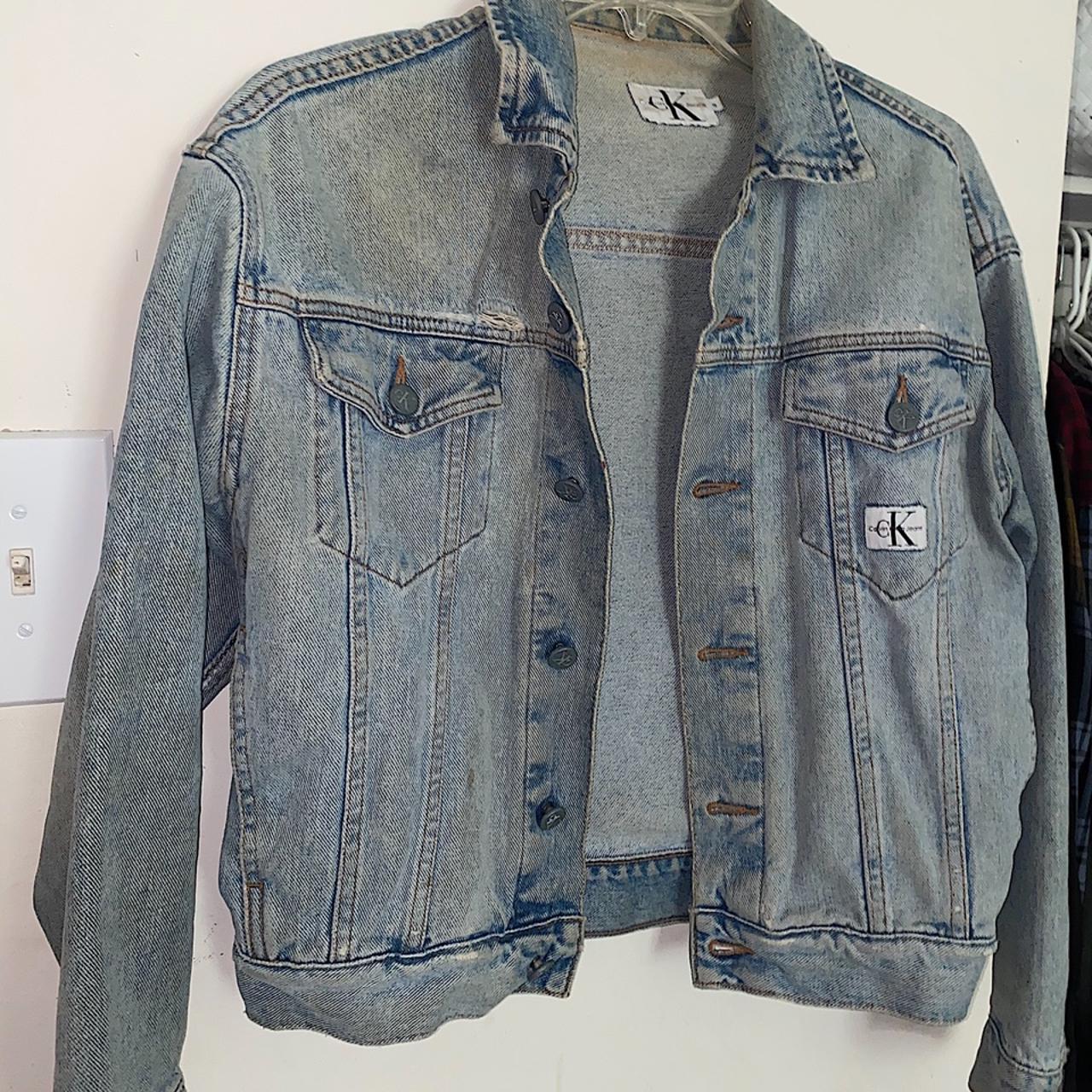 Calvin Klein light blue denim jacket | Size Small... - Depop