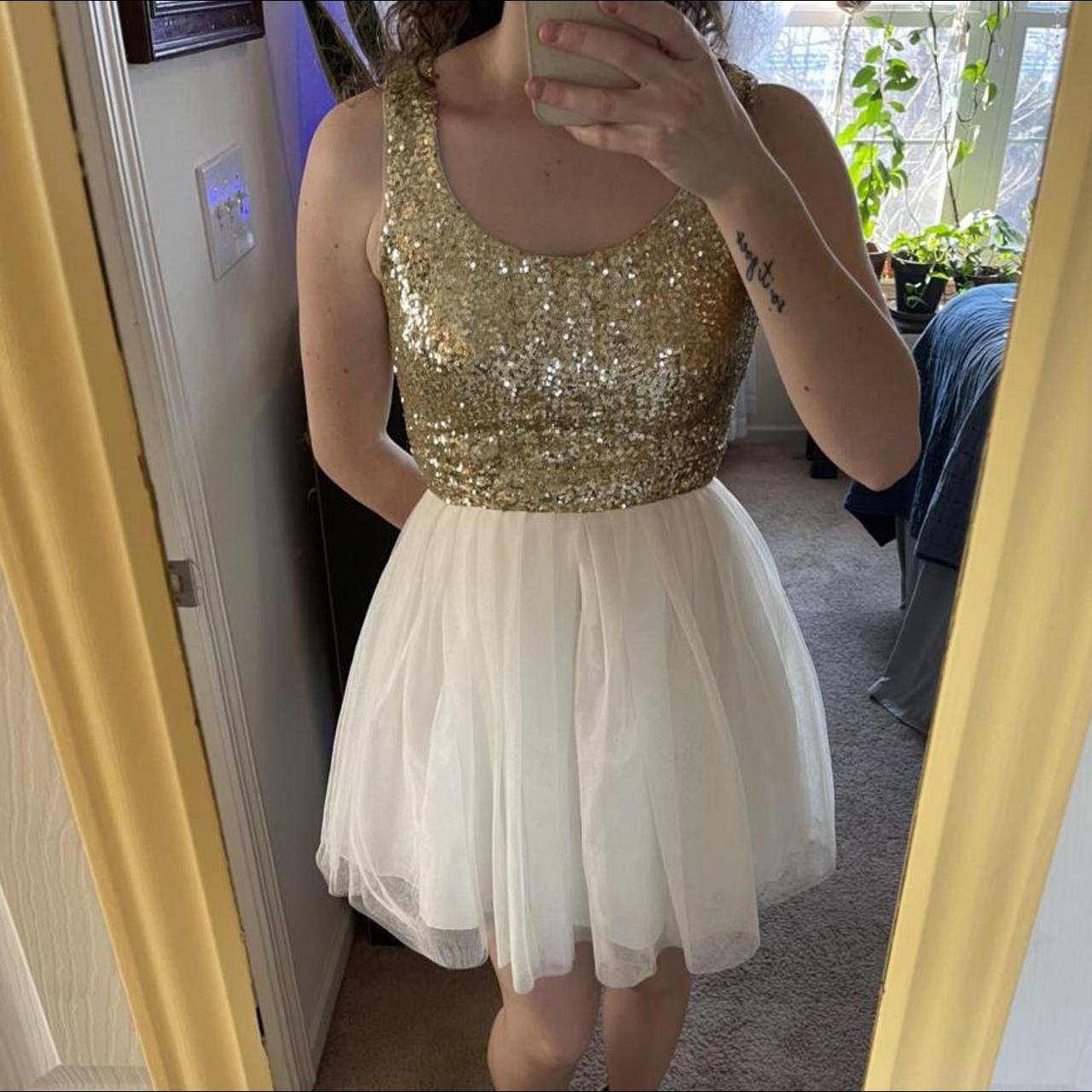 B darlin gold sequin dress best sale