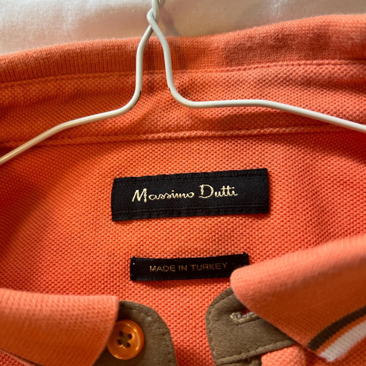 Massimo Dutti orange polo, perfect condition with... - Depop