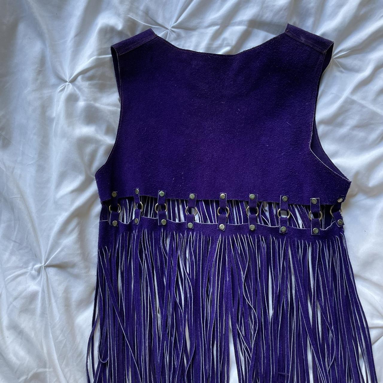 Purple hot sale fringe vest