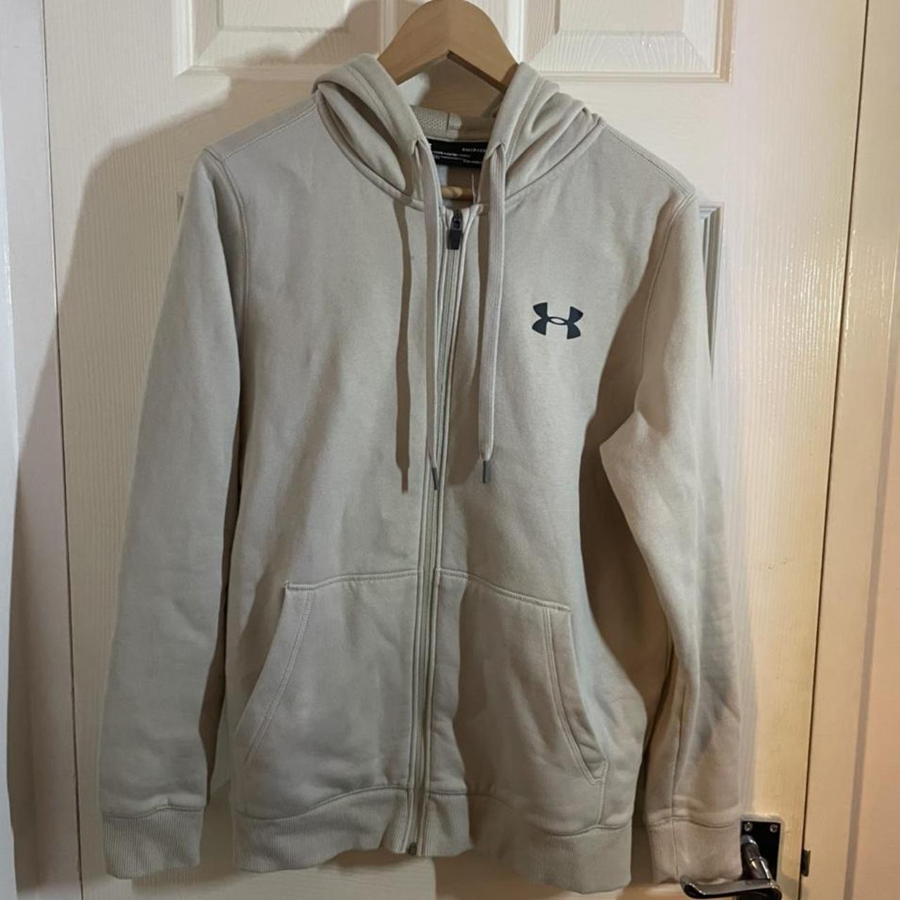 Cream and Black Under Armour Jacket. Amazing... - Depop