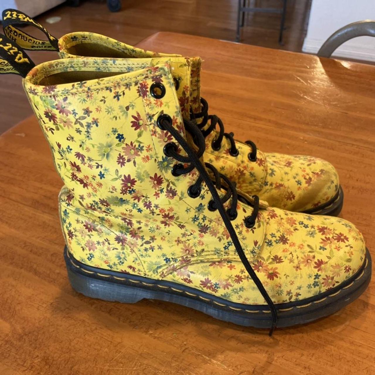 Yellow floral 2025 doc martens