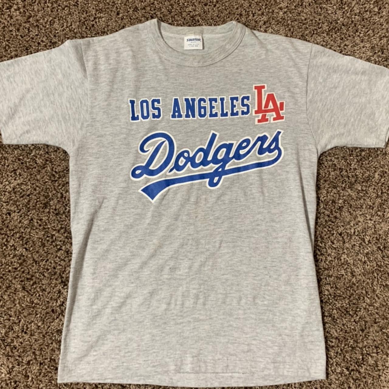 90s Vintage Starter Los Angeles Dodgers Blue - Depop